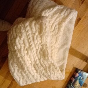 #83 Calvin Klein Cream Plush infinity scarf